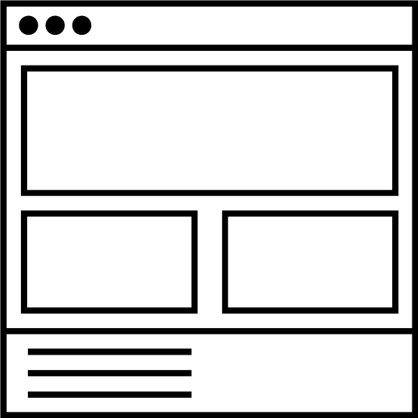 A simple wireframe of a desktop user interface.
